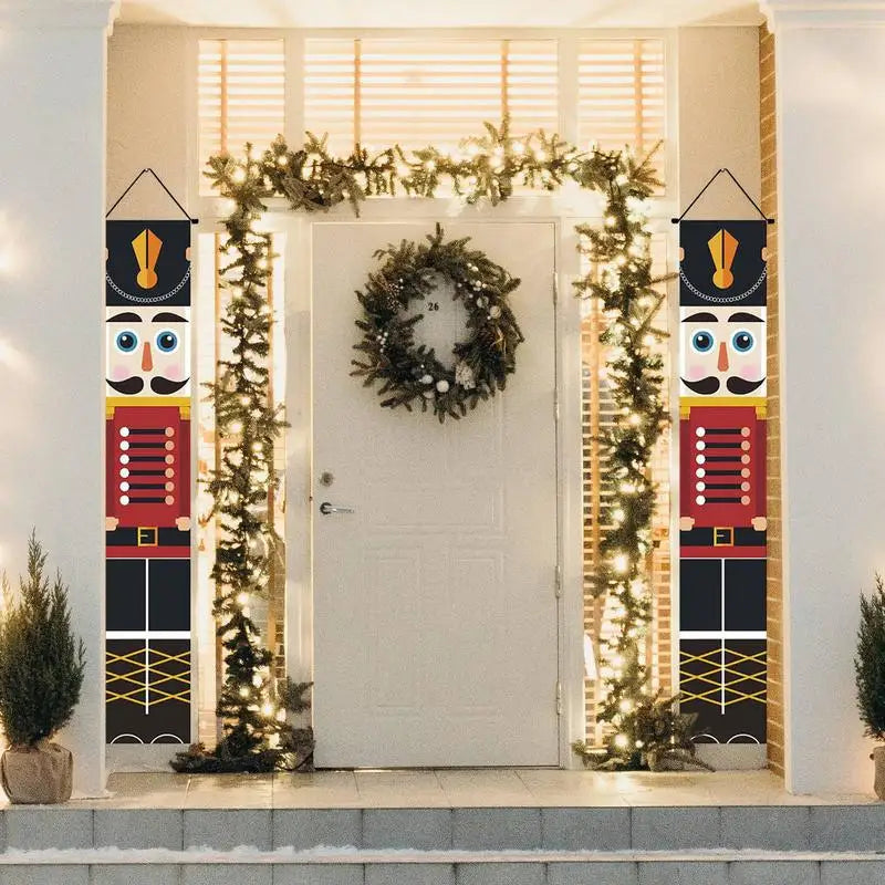 Nutcracker Front Door Holiday Banner