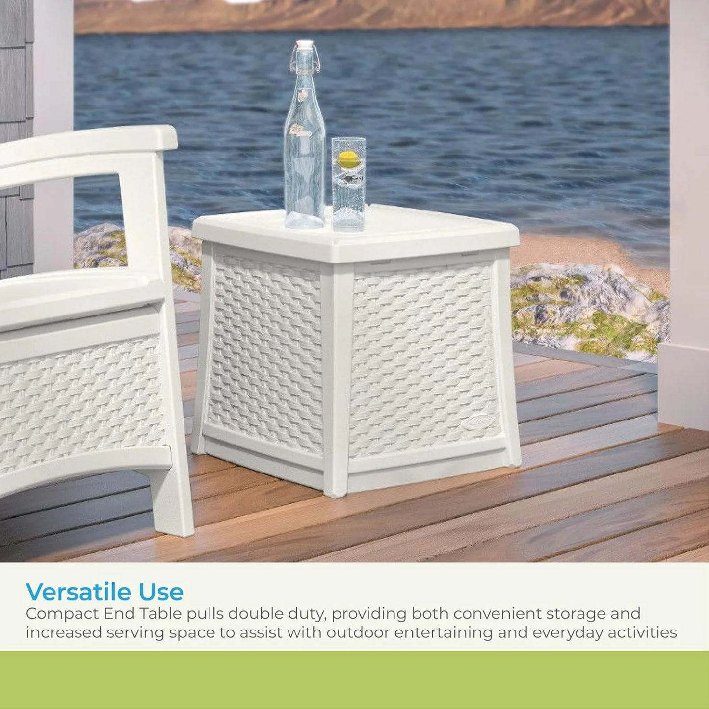 Patio End Table with Storage