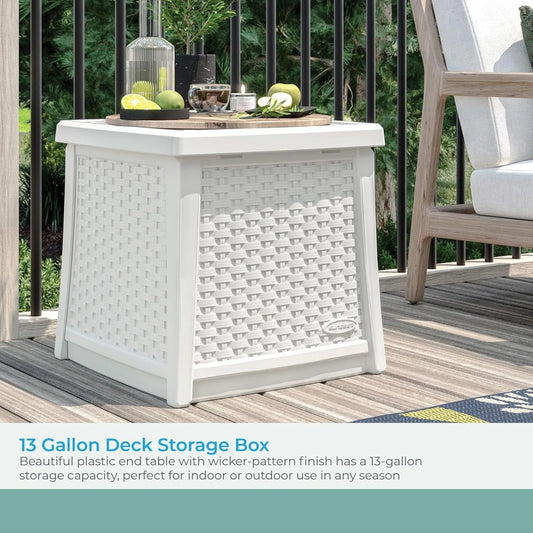 Patio End Table with Storage