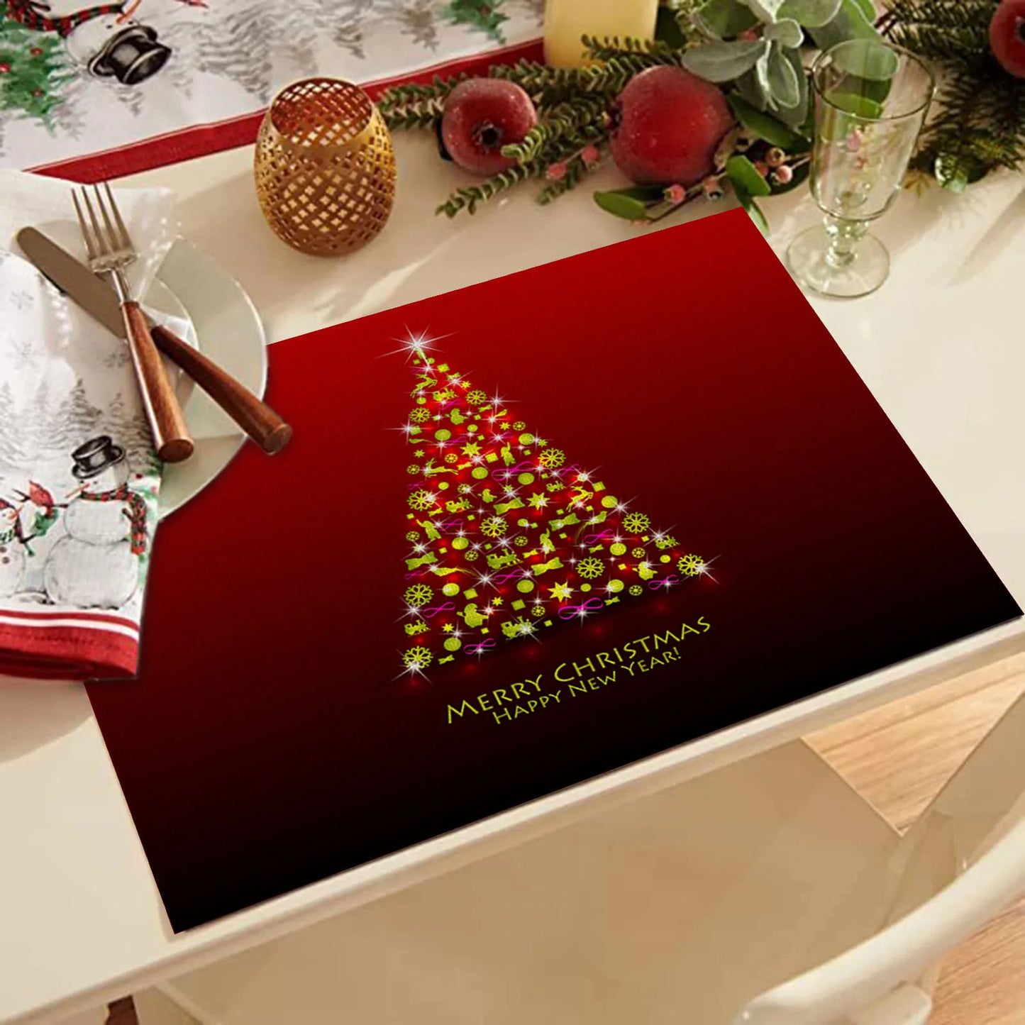 Waterproof Christmas Placemat, 32 X 21 Cm