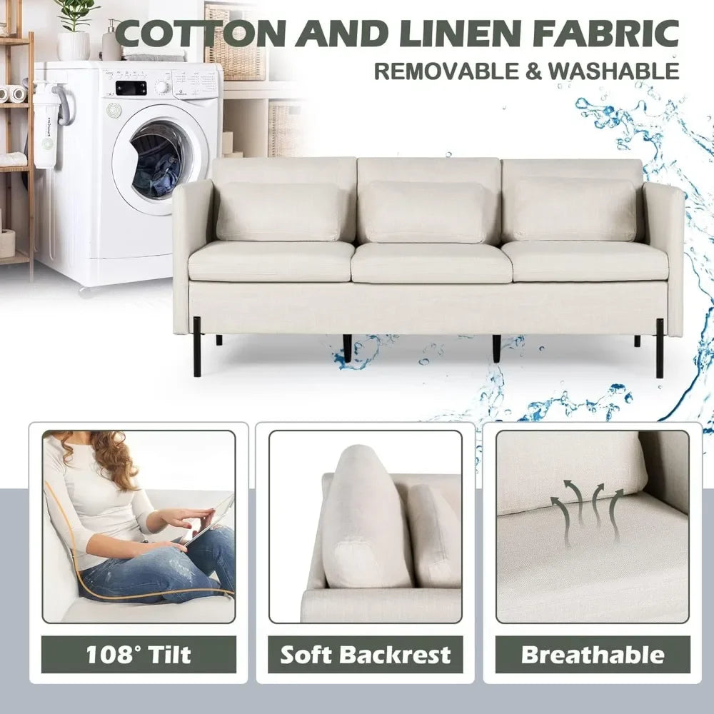 Linen Sofa, Loveseat