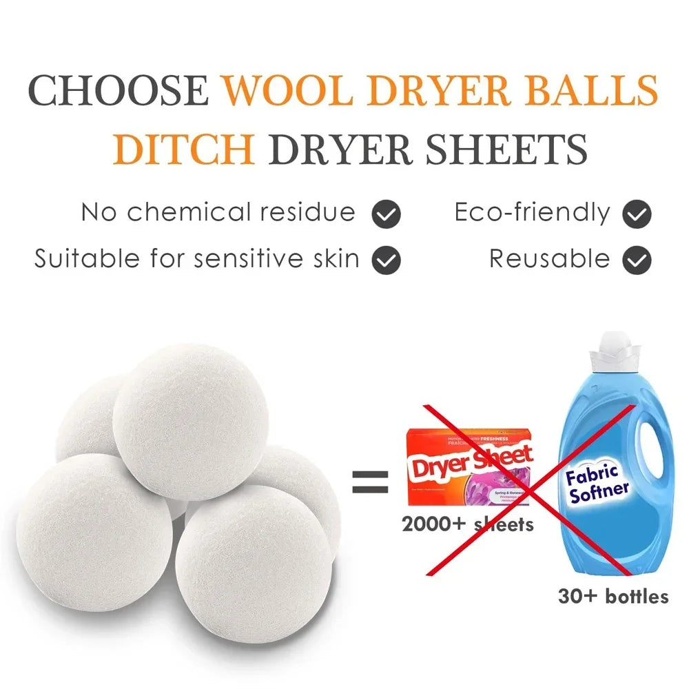 Wool Dryer Ball, 3 or 6 pcs