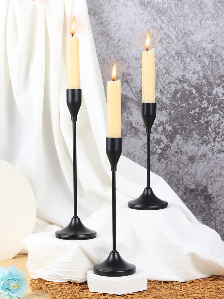 European Style Metal Candle Holders, 3 Pcs