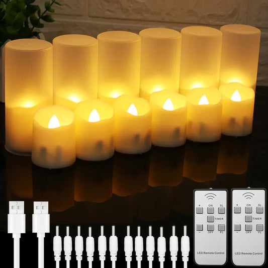 Flameless Remote Control Rechargeable Candles