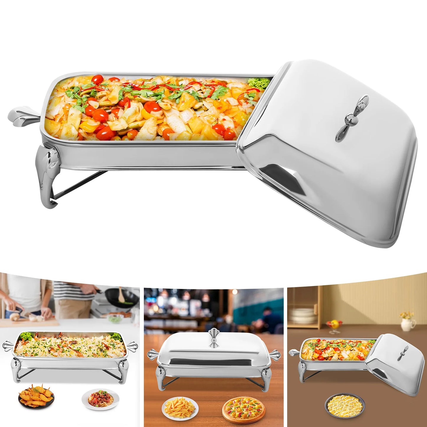 Oven Safe Glass Rectangle Chafing Dish