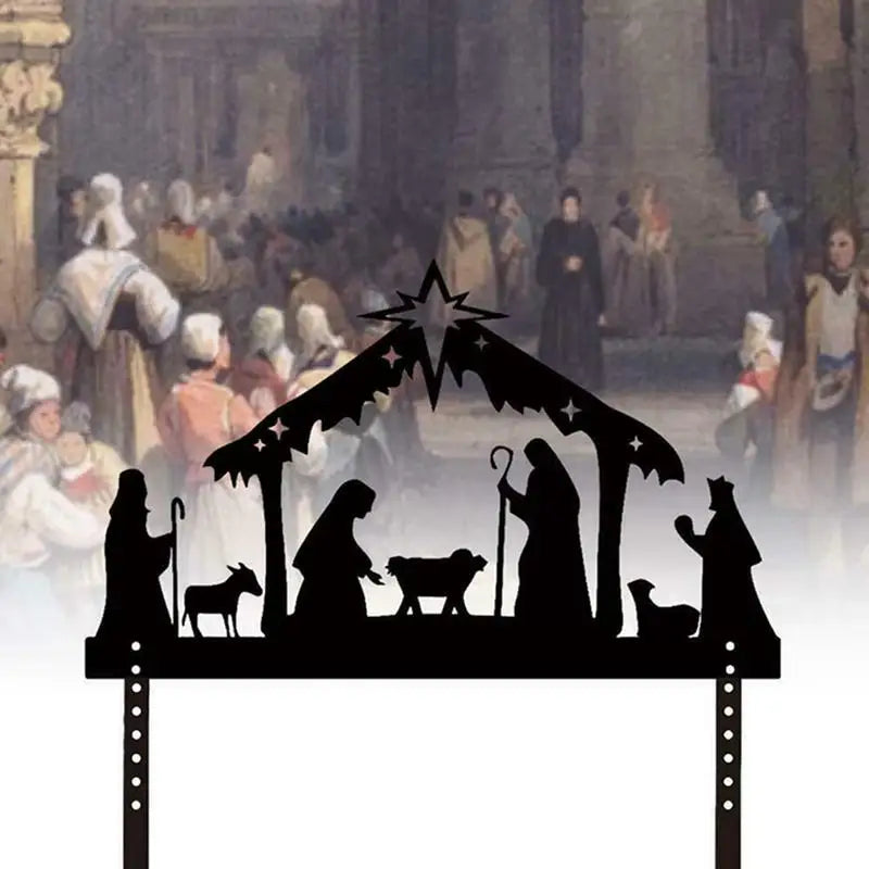 Outdoor Nativity Scene Silhouette