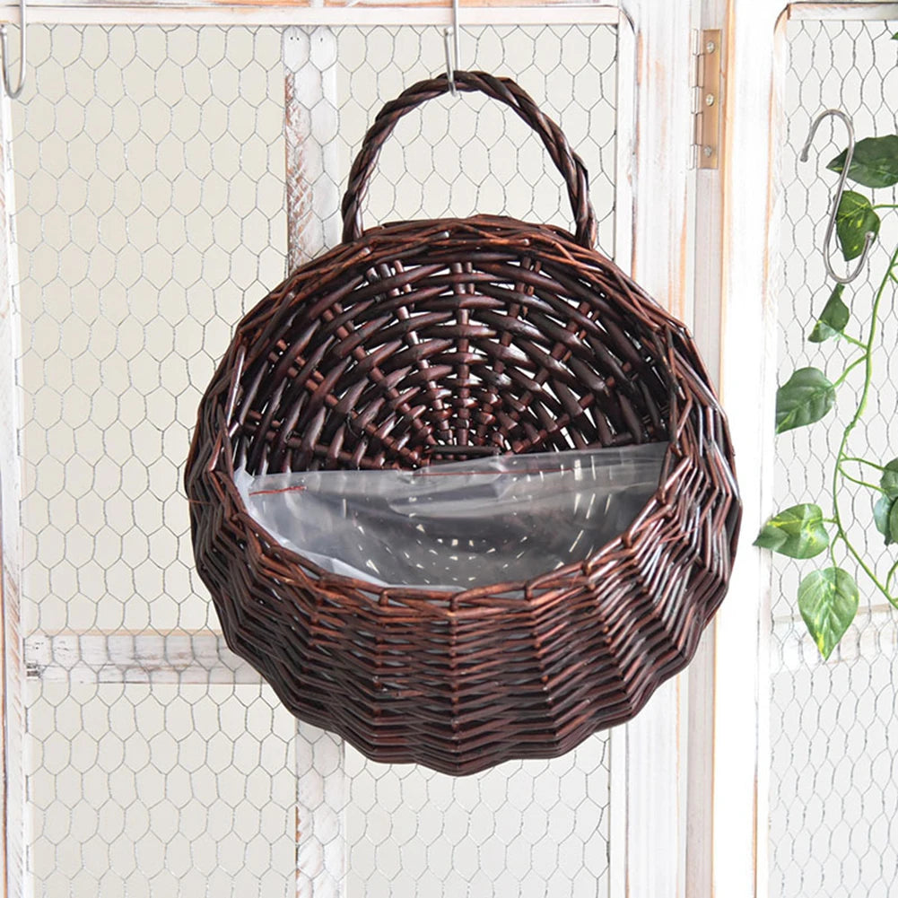 Wall Hanging Rattan Flower Baskets, 2/4/8/10 Pcs