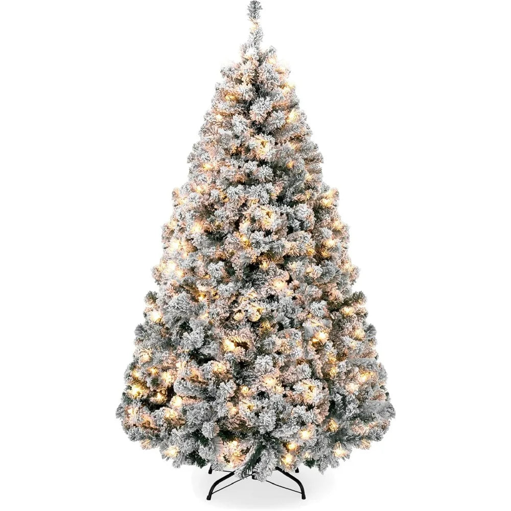 Pre-Lit Snow Flocked Christmas Tree/Stand