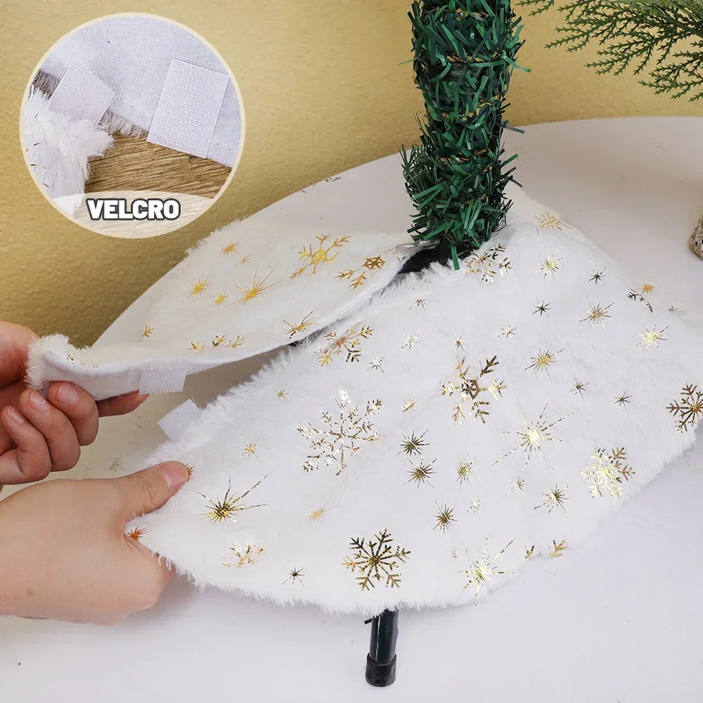 White Faux Fur Christmas Tree Skirt