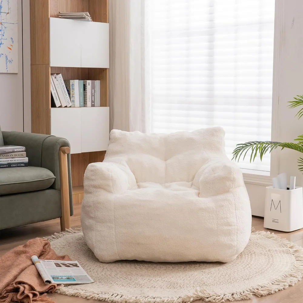 Fluffy Tufted Soft Bean Bag Chair with Filler