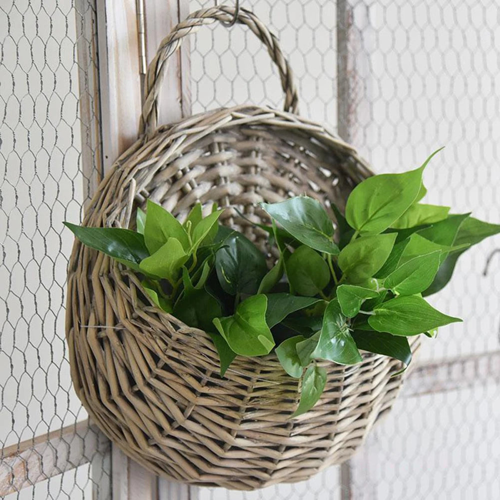 Wall Hanging Rattan Flower Baskets, 2/4/8/10 Pcs