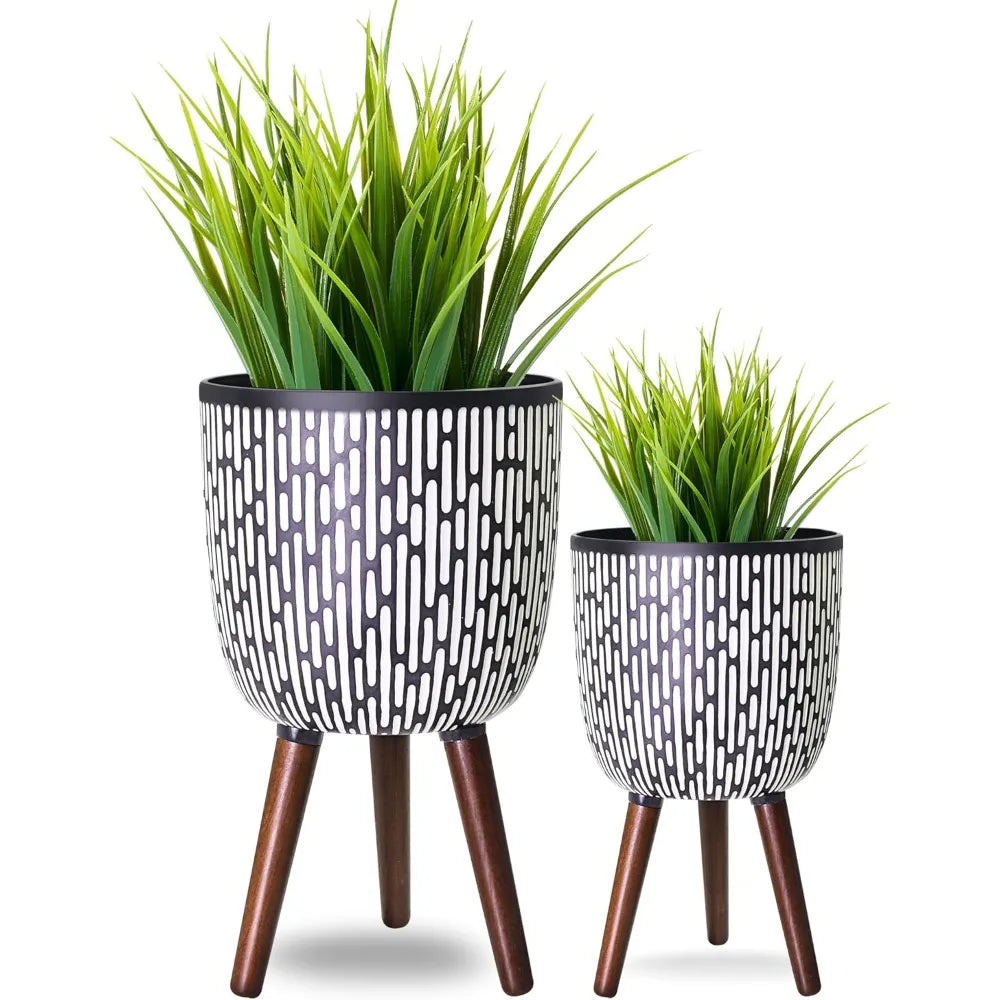 Mid-Century Planter, 2 pcs, 10/12"