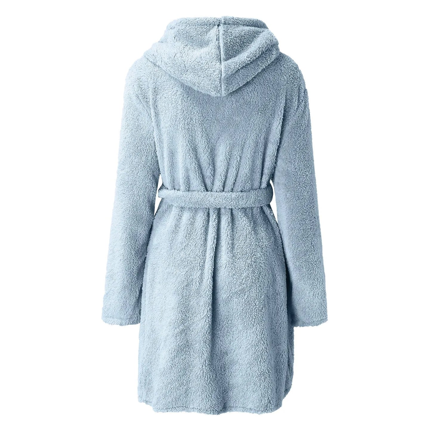 Women's Hooded Fleece Bathrobe