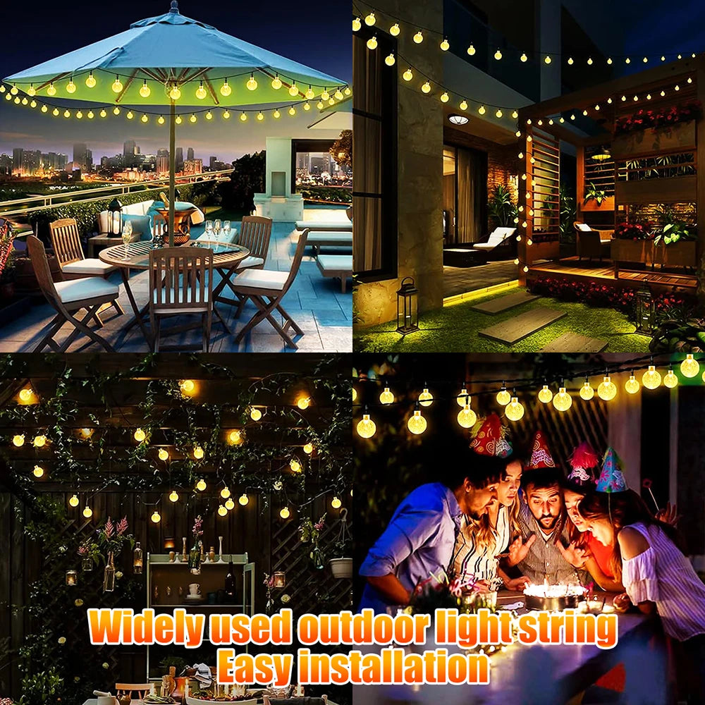 Solar Bubble Ball String Lights, 8 Modes