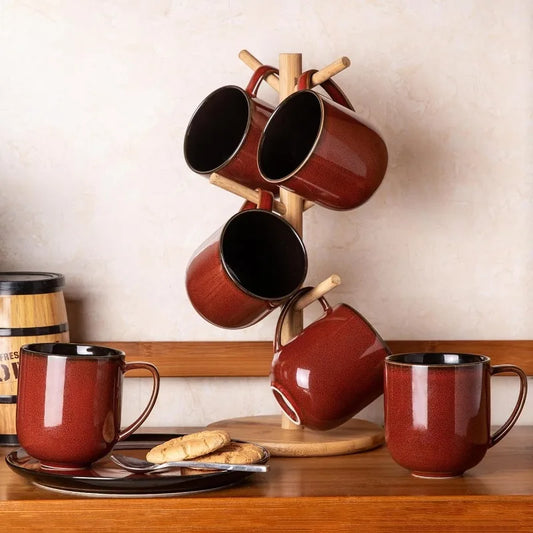 Ceramic Coffee Mugs Set of 6, 12 oz