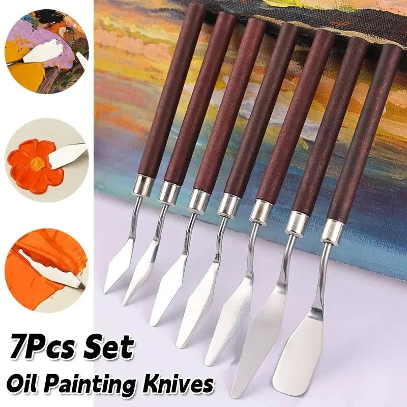 Stainless Steel Oil Painting Knives, 7 pcs