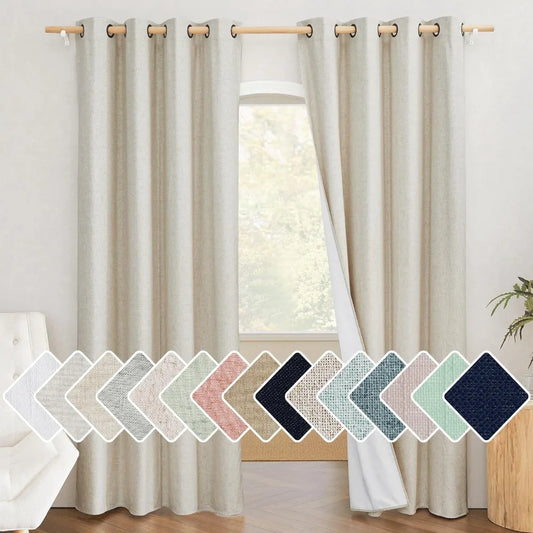 Linen Blackout Curtain, 84 x 52"