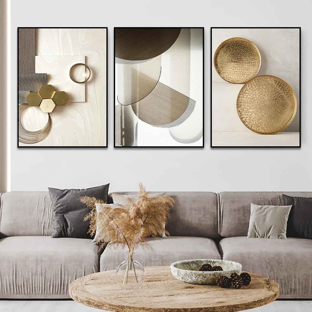 Modern Abstract Geometric Wall Art,  3PCS F