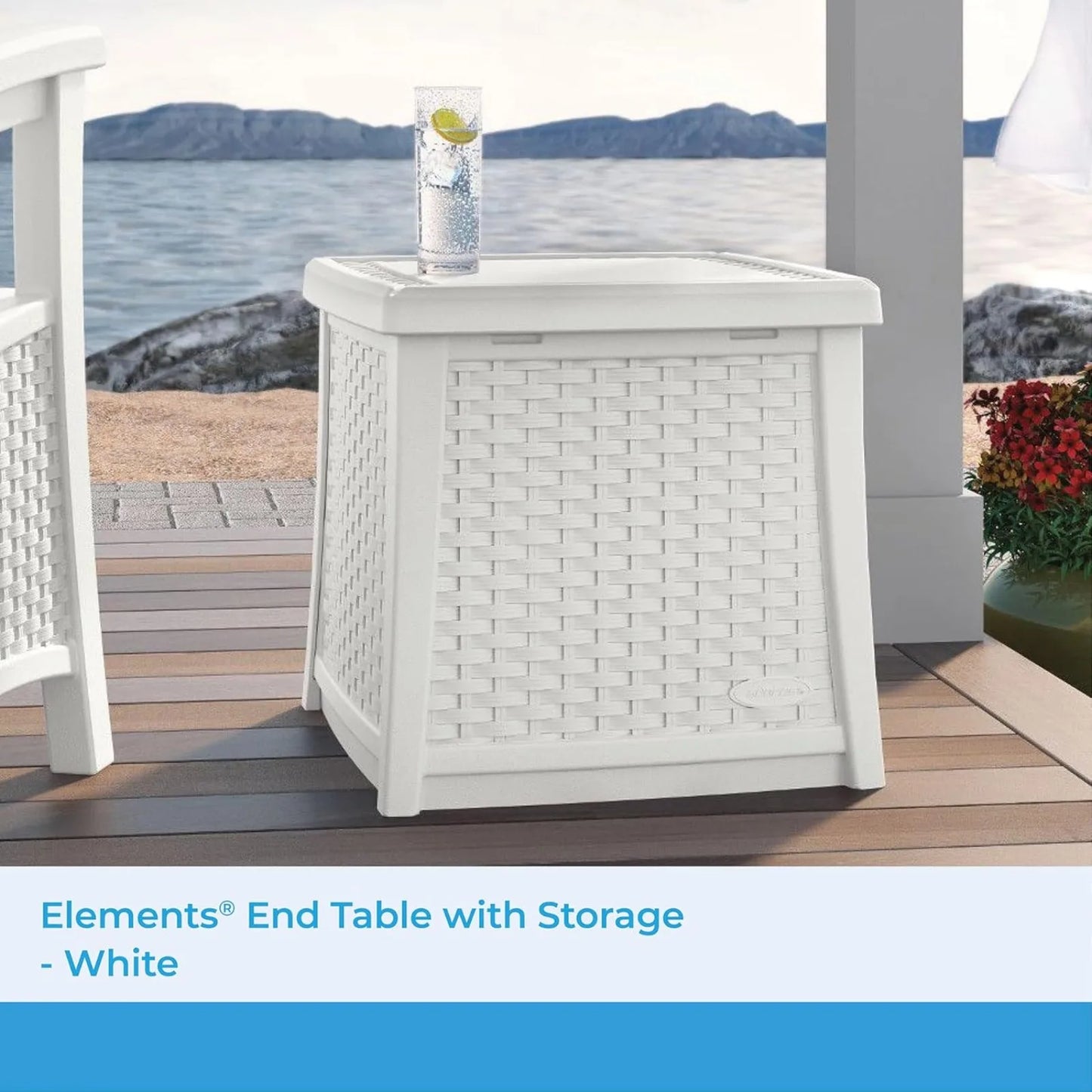 Patio End Table with Storage