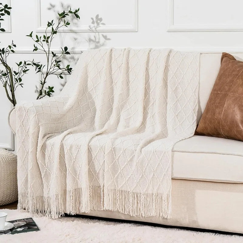 Cream Throw Blanket , 50"x60"