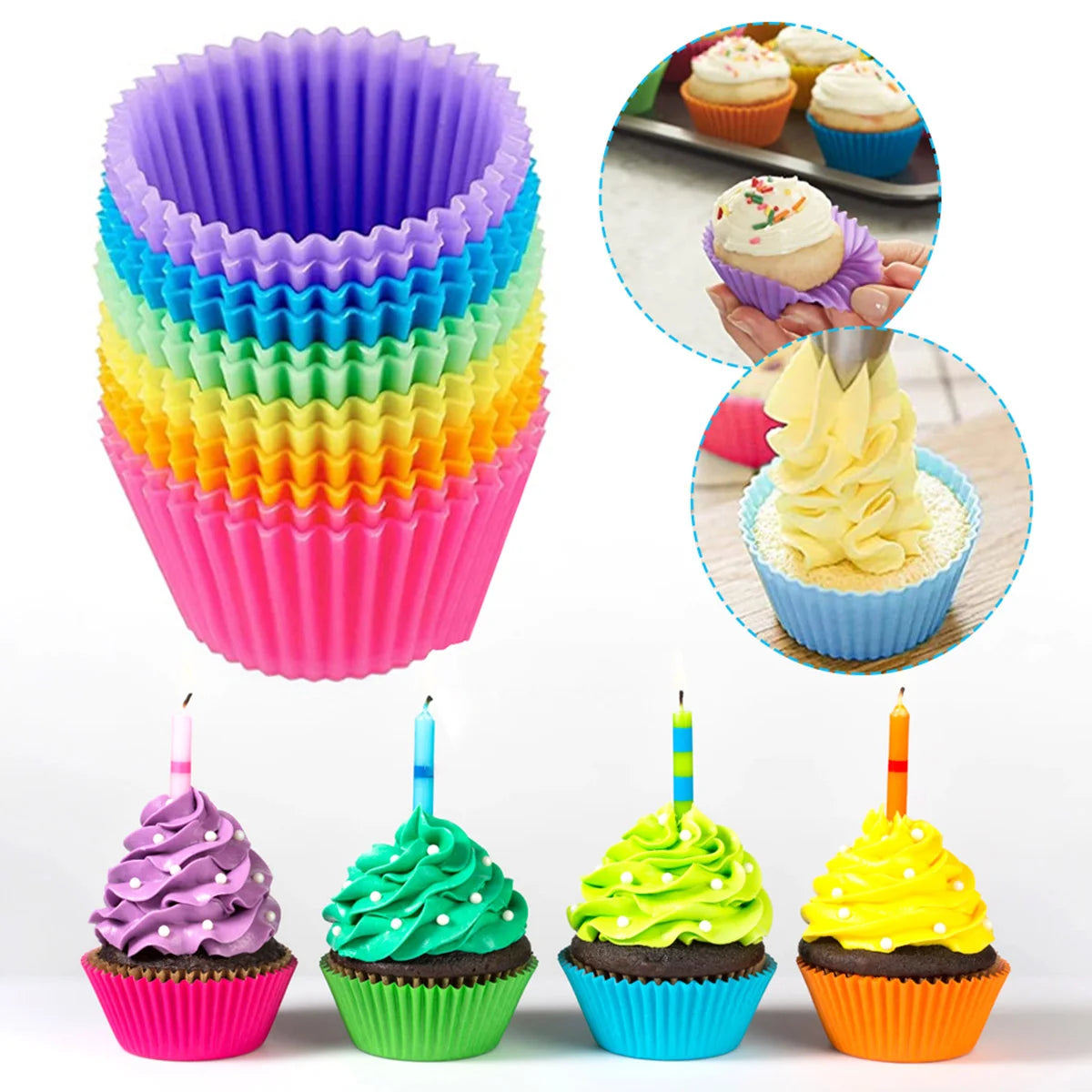 Silicone Baking Cups, 12 Pcs