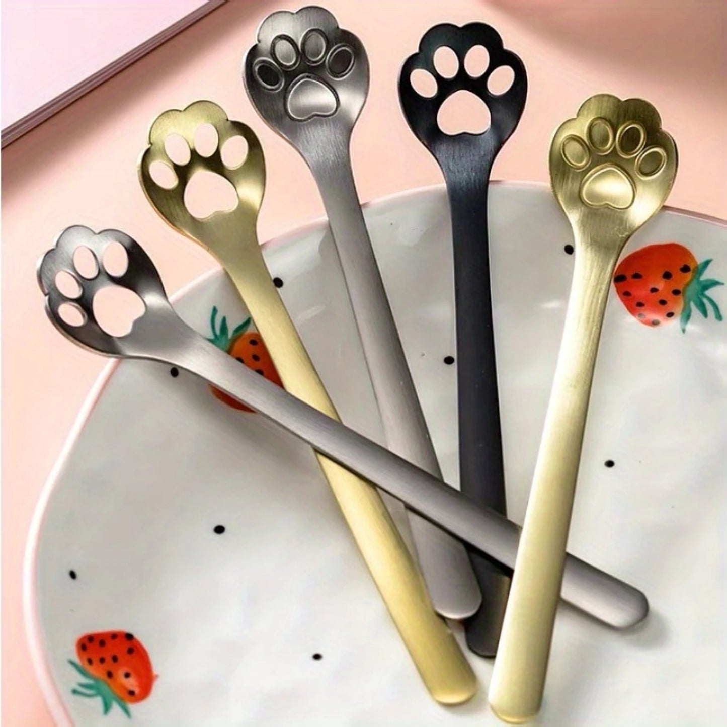 Stainless Steel Paw Design Spoons, 2 Pcs