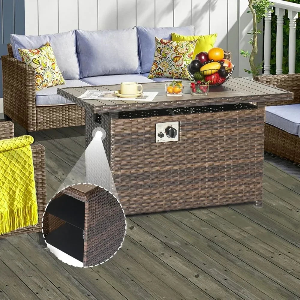 Propane Fire Pit Table with Storage, 40"