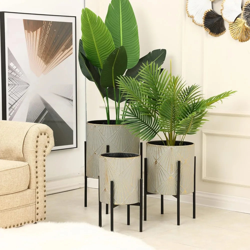 Luxe Gold Planters, Set of 3