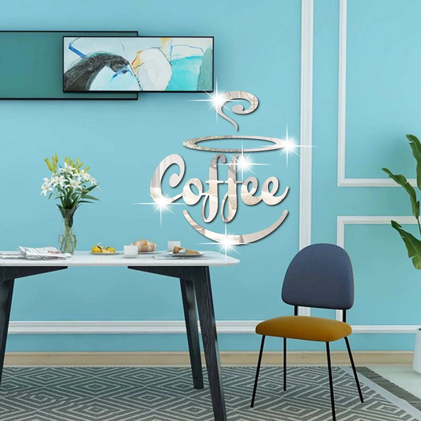 Coffee Bar 3D Mirror Sticker