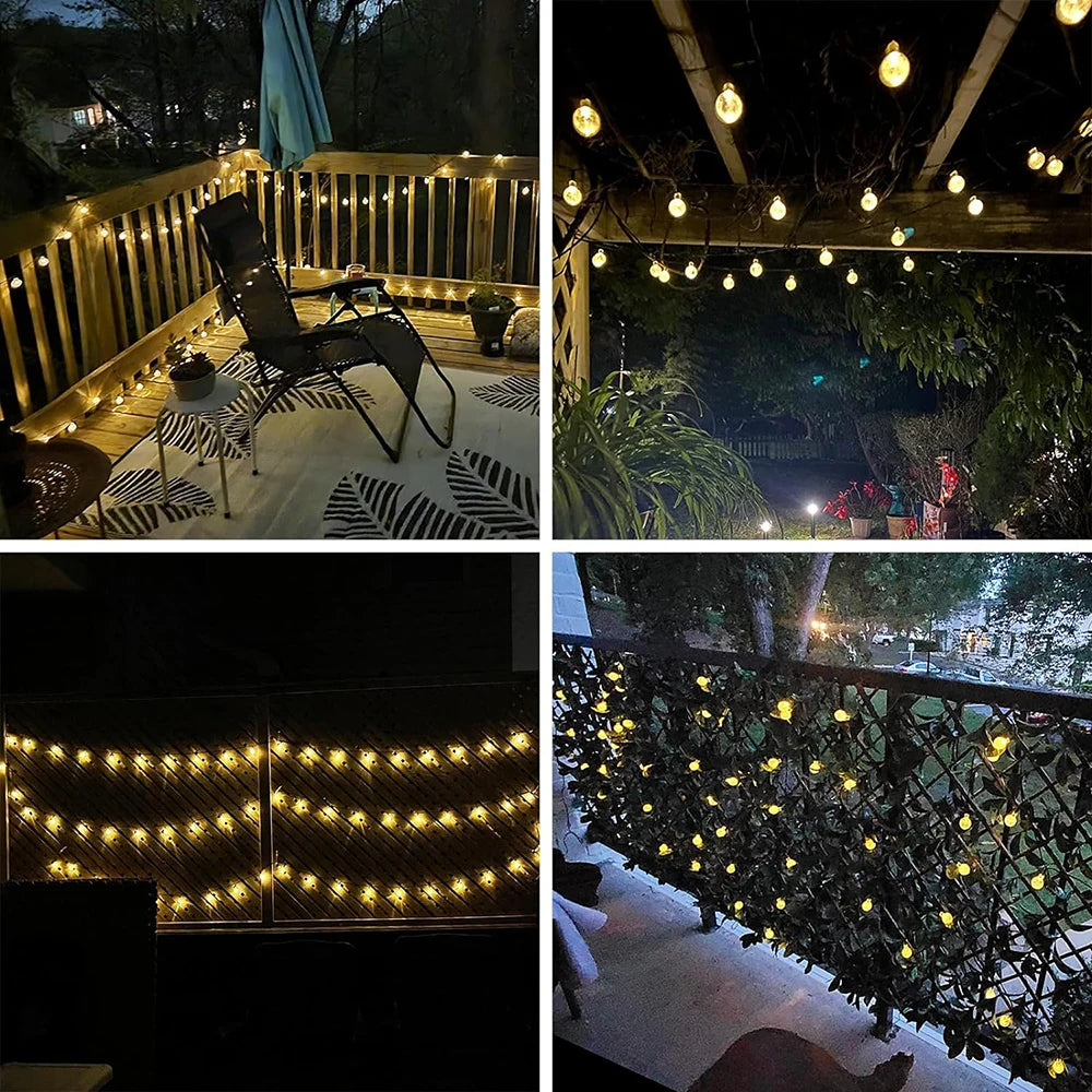 Solar Bubble Ball String Lights, 8 Modes