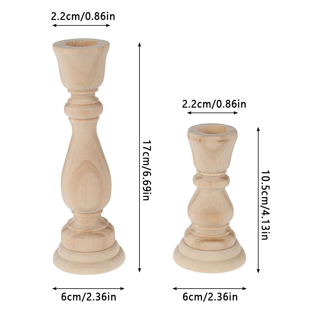 Unfinished Wooden Candlesticks