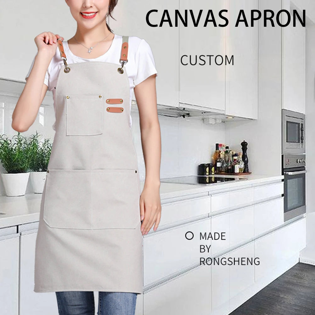 Oil-proof Canvass Apron with Pocket