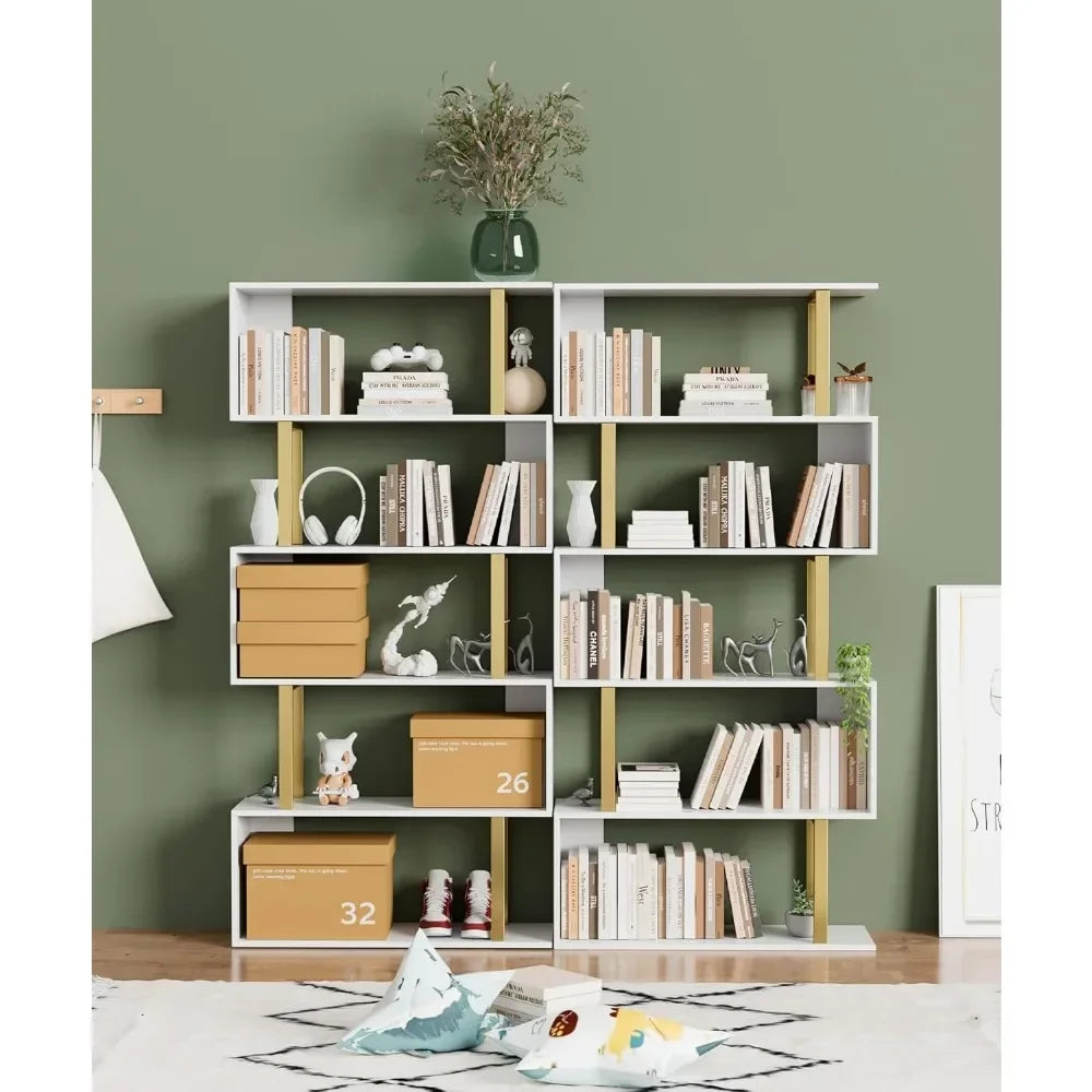 5 Tier Geometric Bookcase