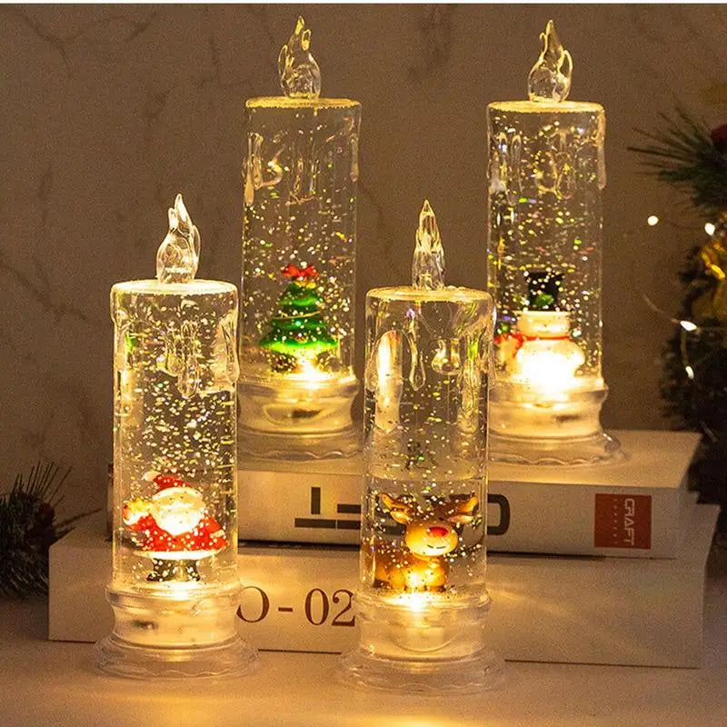 LED Snow Globe Candles with Music