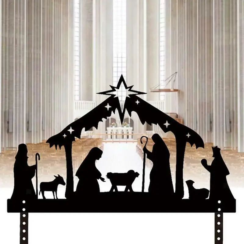 Outdoor Nativity Scene Silhouette