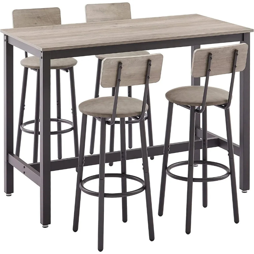 Bar Table and Chair Set for 5