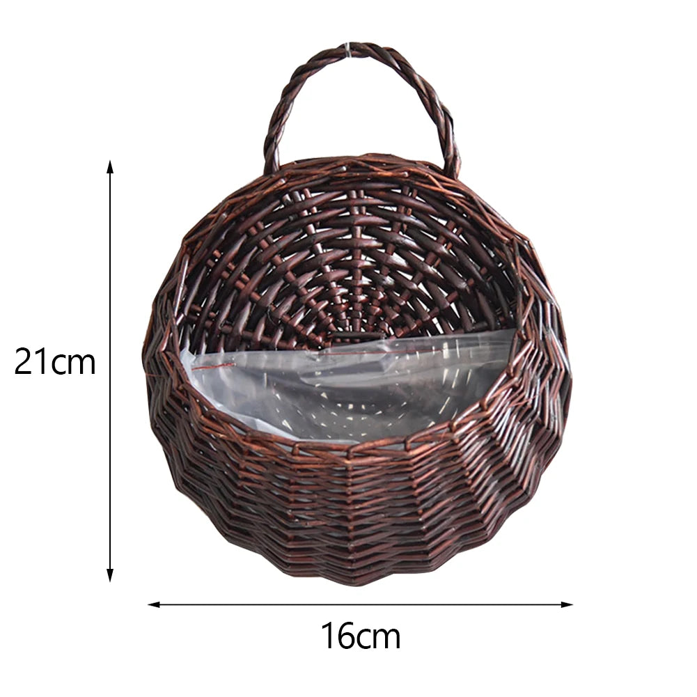 Wall Hanging Rattan Flower Baskets, 2/4/8/10 Pcs