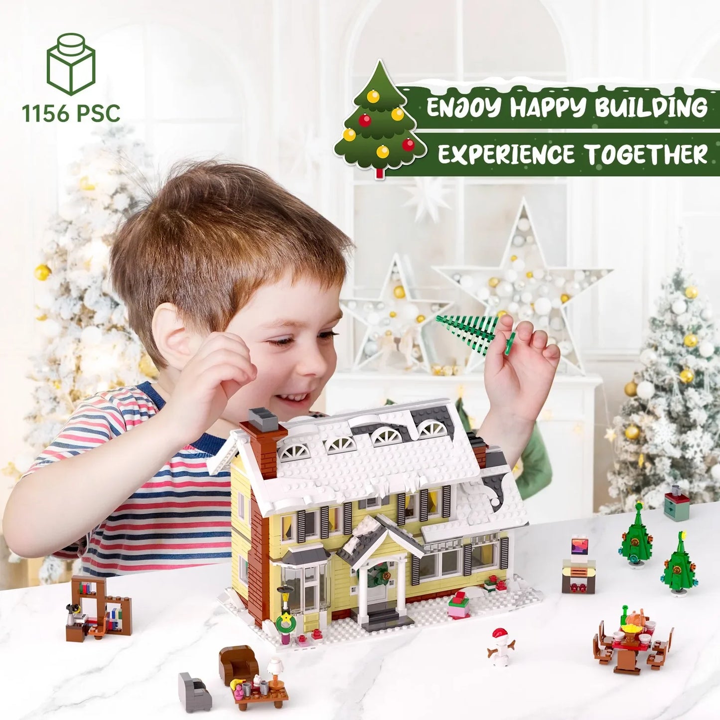 Christmas Snow Village House, 1156 Pcs