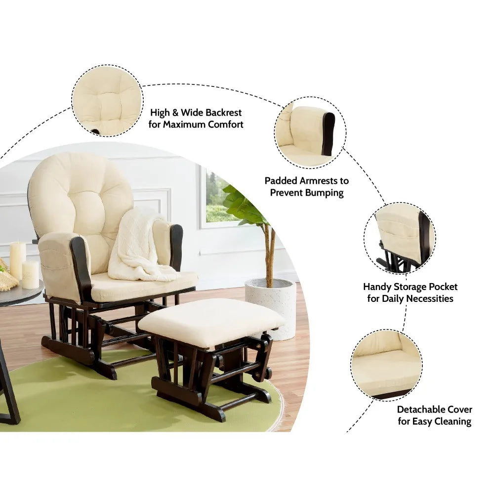 Reclining Glider Chair & Ottoman Set