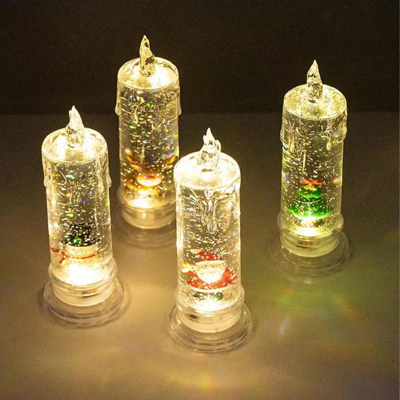 LED Snow Globe Candles with Music