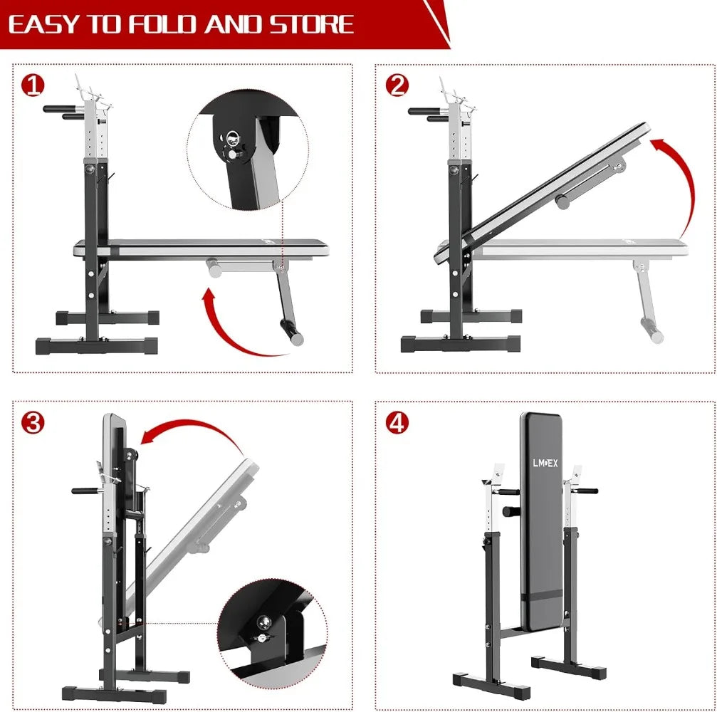 Adjustable Weight Bench with Squat Rack