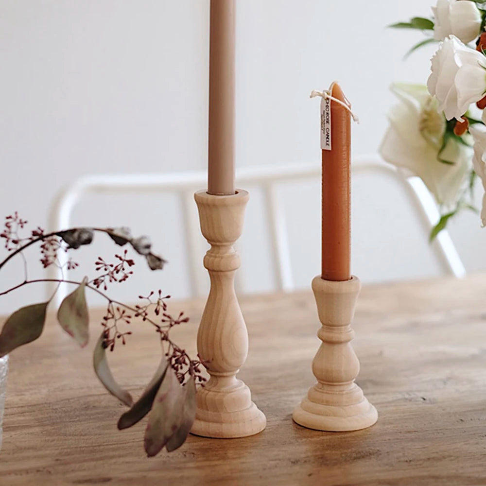 Unfinished Wooden Candlesticks