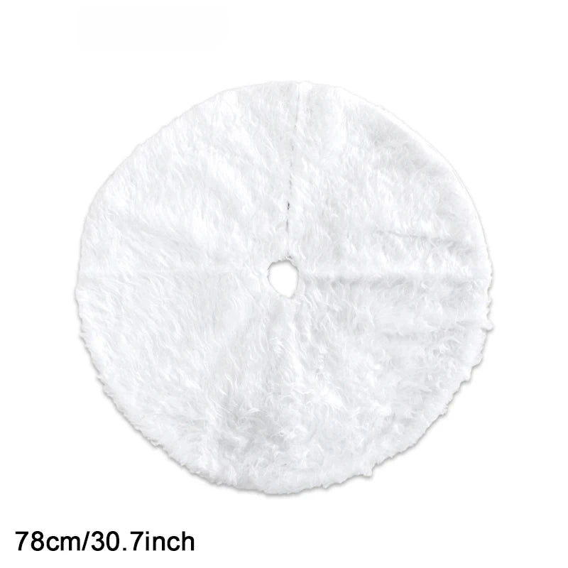 White Plush Christmas Tree Skirt, 78/90/122cm