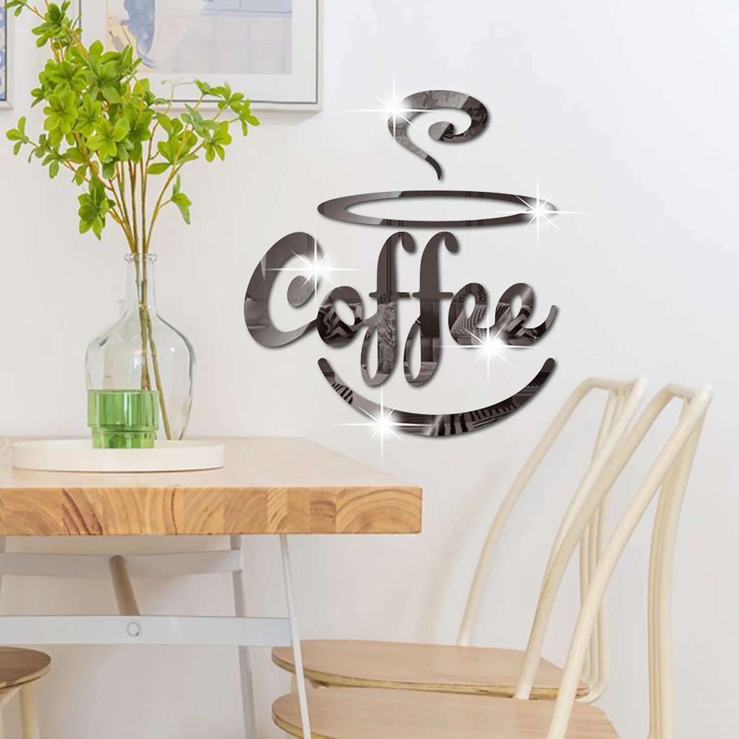 Coffee Bar 3D Mirror Sticker