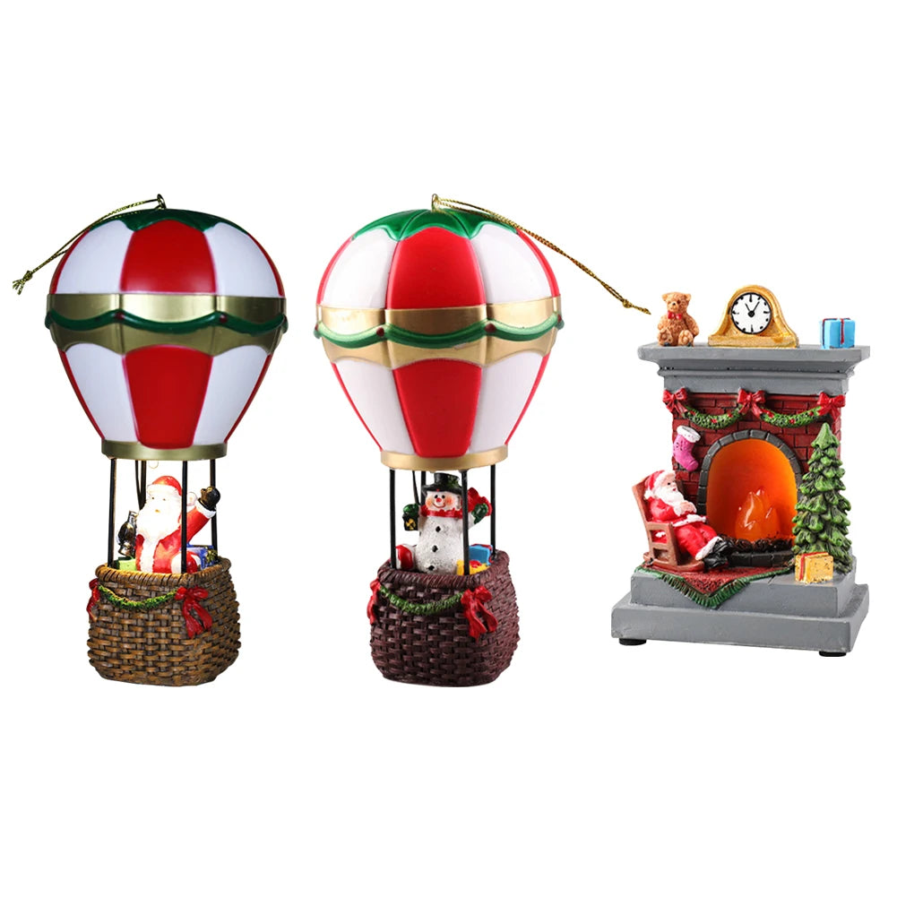 LED Snowman Hot Air Balloon Ornaments