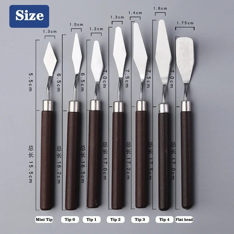 Stainless Steel Oil Painting Knives, 7 pcs