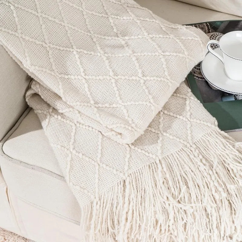 Cream Throw Blanket , 50"x60"