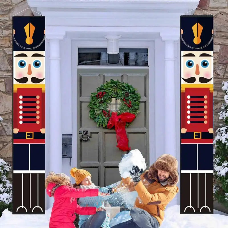 Nutcracker Front Door Holiday Banner