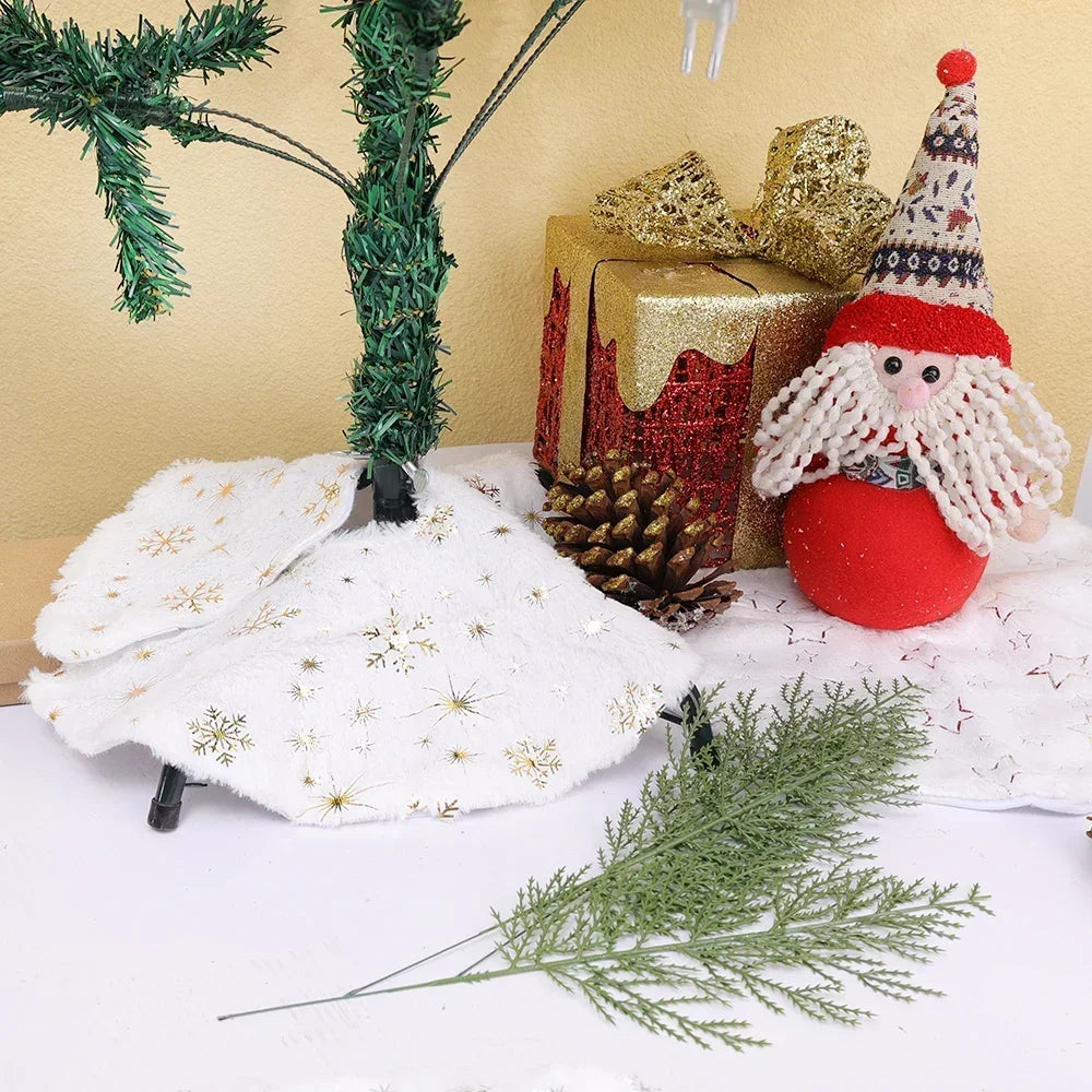 White Faux Fur Christmas Tree Skirt