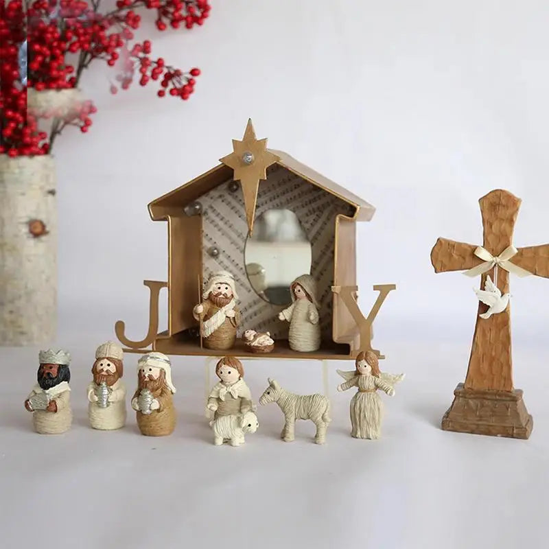 Christmas Nativity Scene Set, 10 Pcs